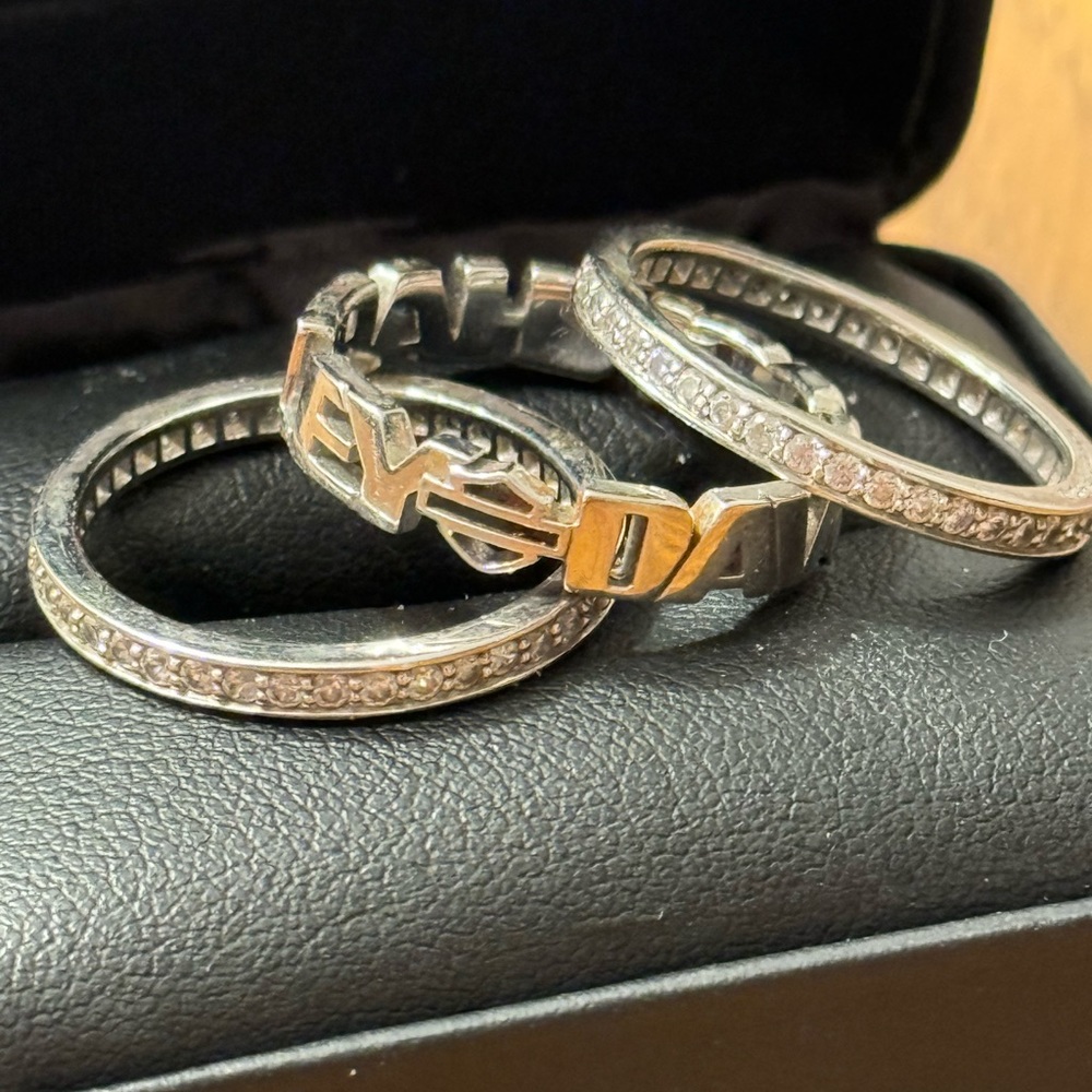 3 pc Harley Davidson Stackable rings